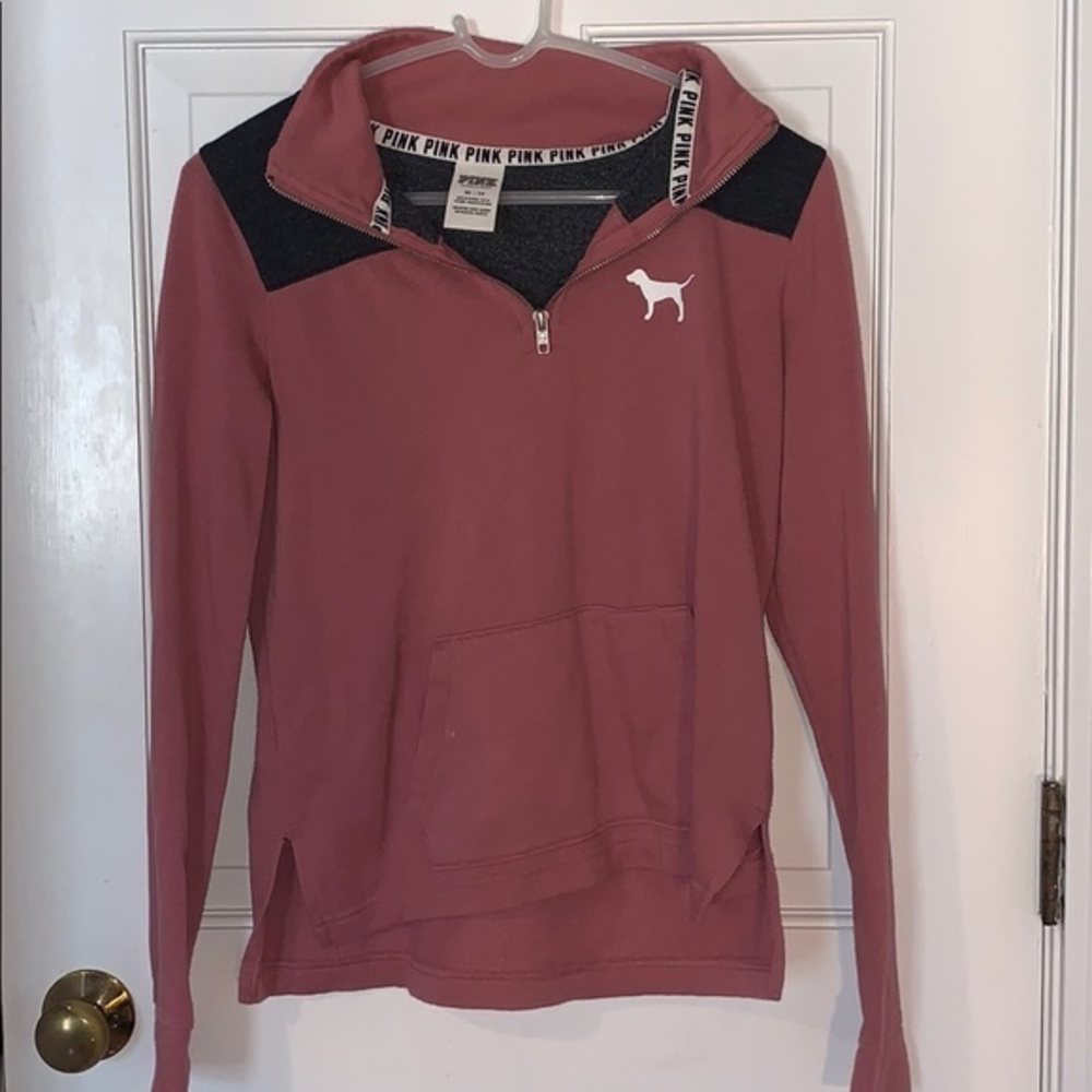 Victoria’s secret Hoodie‎ quarter zip pink